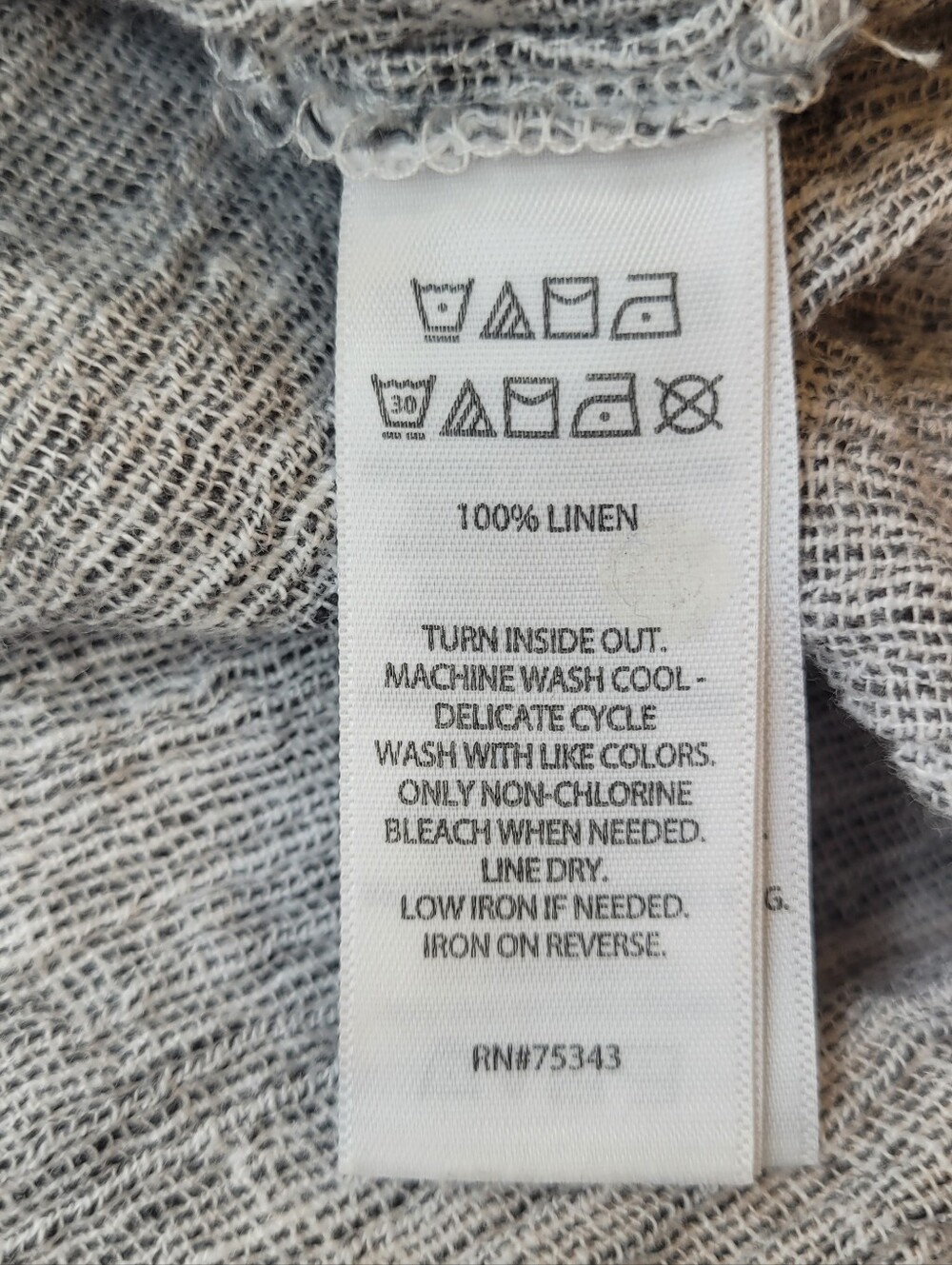 Tahari 100% Linen V-Neck Button Front Crop Vest Top Grey White XS - Picture 6 of 11